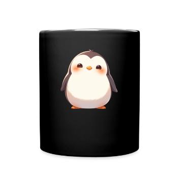 Pinguin Kawaii Pinguin Niedlich - Tasse einfarbig - Schwarz - Vorne