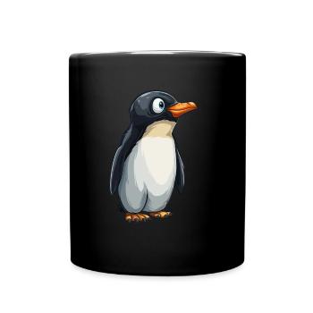 Pinguin Kawaii Pinguin Niedlich - Tasse einfarbig - Schwarz - Vorne