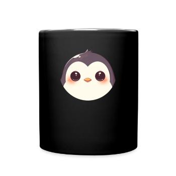 Pinguin Kawaii Pinguin Niedlich - Tasse einfarbig - Schwarz - Vorne