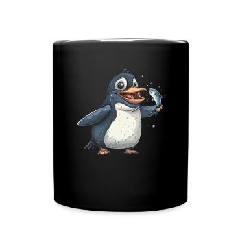 Pinguin Kawaii Pinguin Niedlich - Tasse einfarbig - Schwarz - Vorne