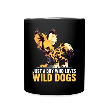 Wildhunde Wildhund - Tasse einfarbig - Schwarz - Vorne