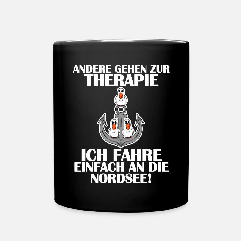 Nordsee Sprüche lustig - Tasse einfarbig - Schwarz