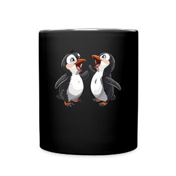 Baby Penguin Kawaii Penguin Cute - Full Colour Mug - black - Front