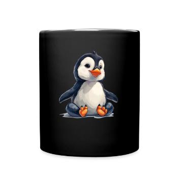 Pinguin Kawaii Pinguin Niedlich - Tasse einfarbig - Schwarz - Vorne