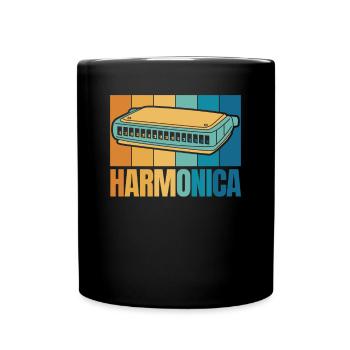 Retro Harmonica Harmonicist Mouth Harp Harmonist - Full Colour Mug - black - Front