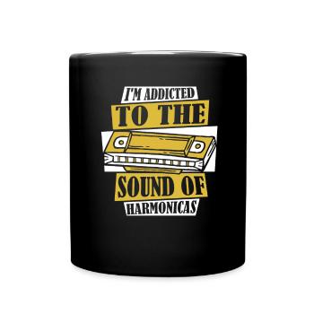 Accro au son des harmonicas et des harpes à bouche - Mug uni - noir - Devant