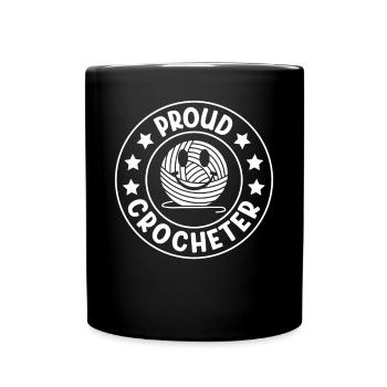 Crochet Ideas Crocheting - Proud Crocheter - Tasse einfarbig - Schwarz - Vorne