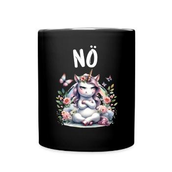 Licorne disant non Garçon et fille Créature mythique - Mug uni - noir - Devant