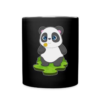 Panda Lutscher - Tasse einfarbig - Schwarz - Vorne