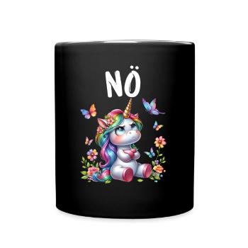 Licorne disant non Garçon et fille Créature mythique - Mug uni - noir - Devant
