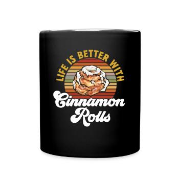 Cinnamon roll - Full Colour Mug - black - Front