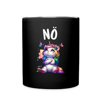 Licorne disant non garçon et fille créature mythique - Mug uni - noir - Devant