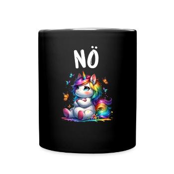 Licorne disant non garçon et fille créature mythique - Mug uni - noir - Devant