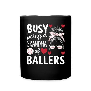 Baseball Oma Großmutter Großelterntag - Tasse einfarbig - Schwarz - Vorne