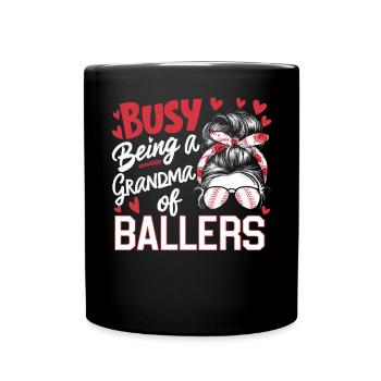 Baseball Oma Großmutter Großelterntag - Tasse einfarbig - Schwarz - Vorne