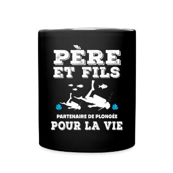 Father and son diving partner for life - Full Colour Mug - black - Front