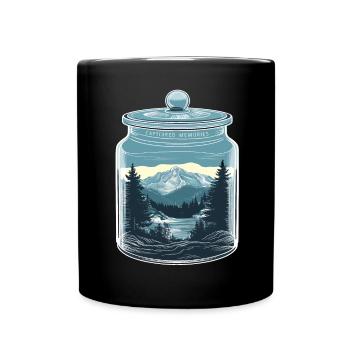 Captured Memories - Natur Berglandschaft im Glas - Tasse einfarbig - Schwarz - Vorne