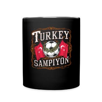 Türkei Geschenk Turkey Fußball Soccer Europa Türke - Tasse einfarbig - Schwarz - Vorne
