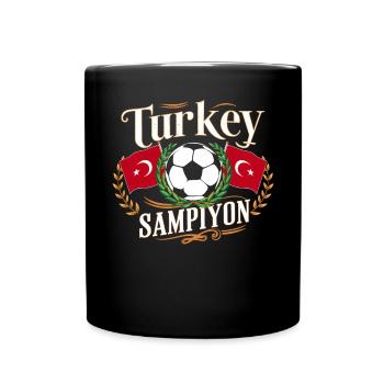Türkei Geschenk Turkey Fußball Soccer Europa Türke - Tasse einfarbig - Schwarz - Vorne