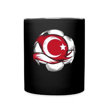 Türkei Geschenk Turkey Fußball Soccer Europa Türke - Tasse einfarbig - Schwarz - Vorne