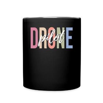RC-Flugzeug Drohne Quadcopter - Tasse einfarbig - Schwarz - Vorne