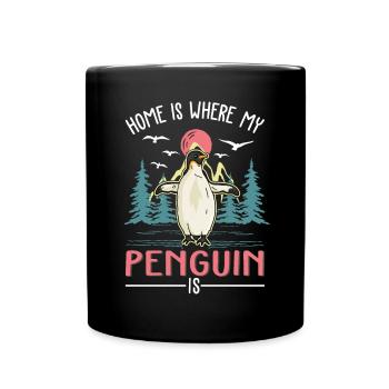 Home is where my penguin is - Full Colour Mug - black - Front