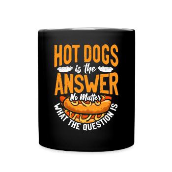 Hot Dog Adult Hot Dog Is The - Full Colour Mug - black - Front