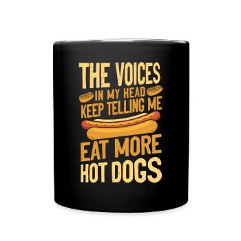Hot Dog Adulte Les Voix Dans Mon - Mug uni - noir - Devant