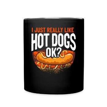 Hot Dog Adult I Just Really Like - Full Colour Mug - black - Front