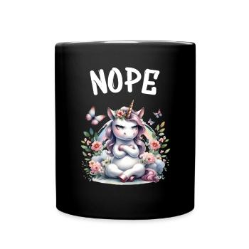 Licorne disant non Garçon et fille Créature mythique - Mug uni - noir - Devant