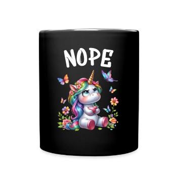 Licorne disant non Garçon et fille Créature mythique - Mug uni - noir - Devant