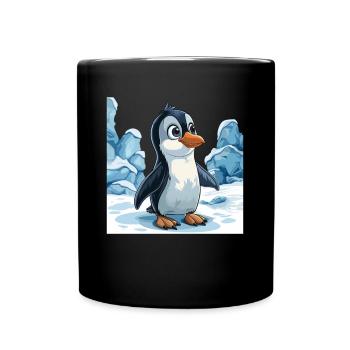Pinguin Kawaii Pinguin Niedlich - Tasse einfarbig - Schwarz - Vorne