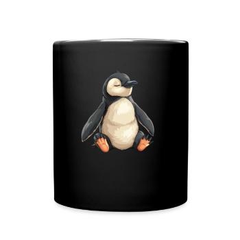 Pinguin Kawaii Pinguin Niedlich - Tasse einfarbig - Schwarz - Vorne
