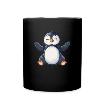 Pinguin Kawaii Pinguin Niedlich - Tasse einfarbig - Schwarz - Vorne