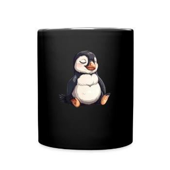 Penguin Meditate Kawaii Penguin Cute - Full Colour Mug - black - Front
