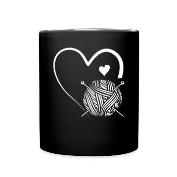 Crochet Lover Yarn pelote Coeur - Mug uni - noir - Devant