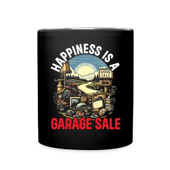 Flohmarkt Sprichwort Einkaufen Sparsamkeit Sparsamkeit - Tasse einfarbig - Schwarz - Vorne