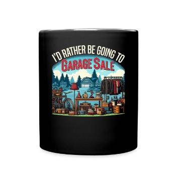 Flohmarkt Sprichwort Einkaufen Sparsamkeit Sparsamkeit - Tasse einfarbig - Schwarz - Vorne
