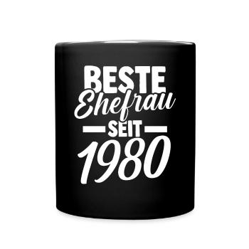 Valentinstag Beste Ehefrau Seit 1980 - Tasse einfarbig - Schwarz - Vorne