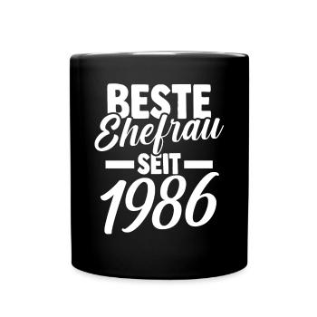 Valentinstag Beste Ehefrau Seit 1986 - Tasse einfarbig - Schwarz - Vorne