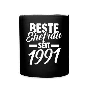 Valentine's Day Best Wife Since 1991 - Full Colour Mug - black - Front