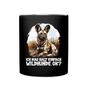Wildhunde Wildhund - Tasse einfarbig - Schwarz - Vorne