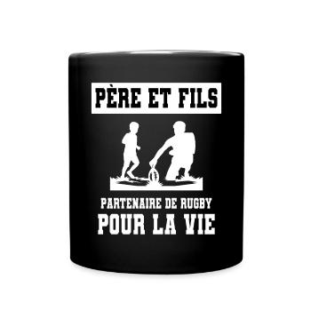 Rugby Father And Son Duo Man Dad Rugby Player - Full Colour Mug - black - Front