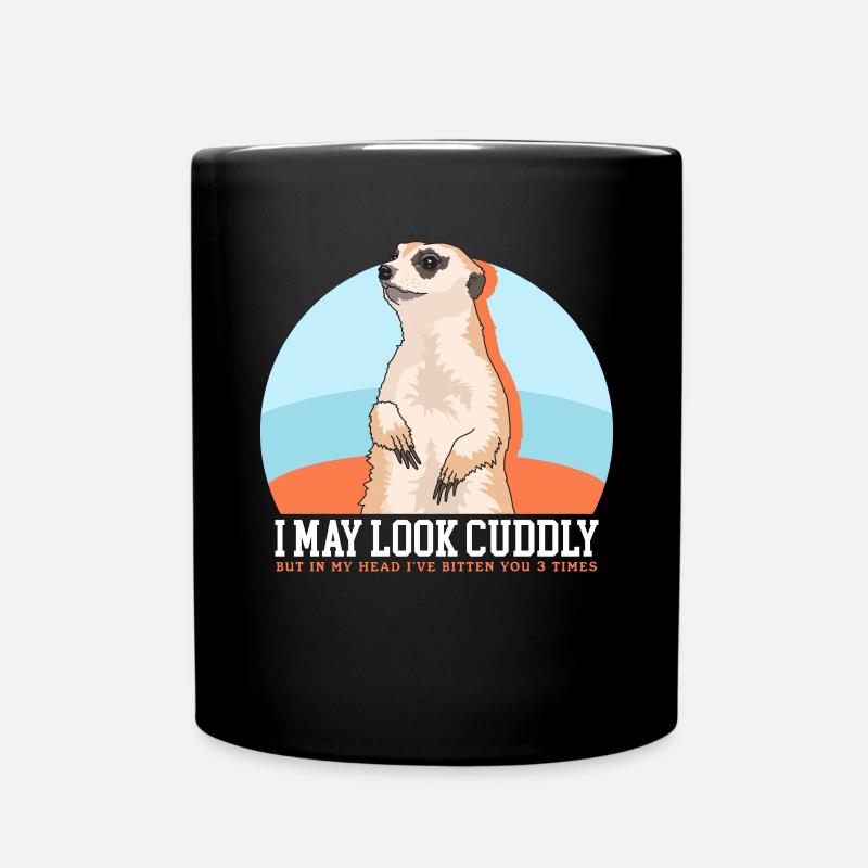 Erdmännchen lustige Erdmännchen Geschenke - Tasse einfarbig - Schwarz