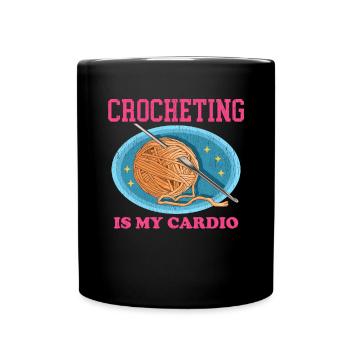 Crochet Crochet Crochet Crochet Yarn Gift - Full Colour Mug - black - Front