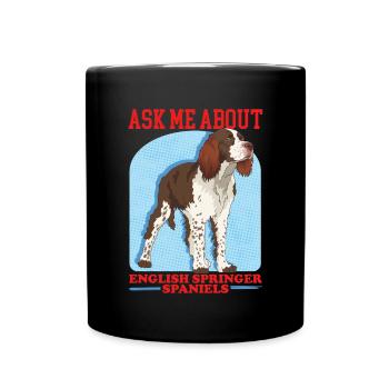 English Springer Spaniel Dog Owner Gift - Full Colour Mug - black - Front
