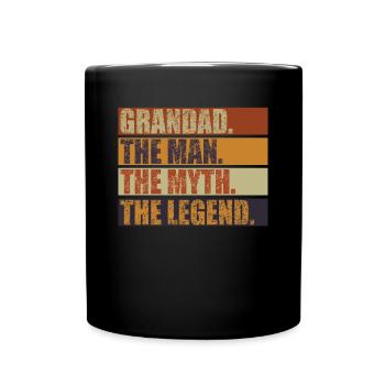 Grandad The Man The Myth The Legend - Full Colour Mug - black - Front