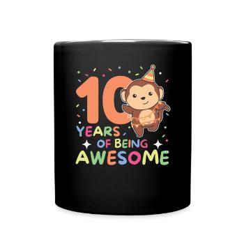 Singe pour les enfants de 10 ans - Mug uni - noir - Devant