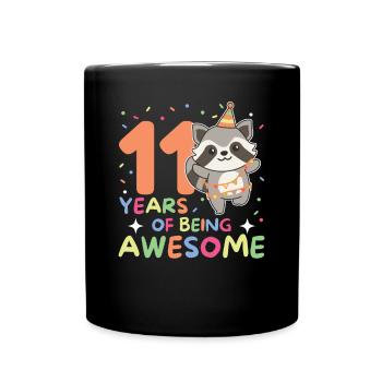 Raton laveur pour ses 11 ans Enfants de onze ans - Mug uni - noir - Devant