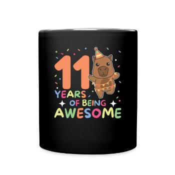 Capybara pour ses 11 ans enfants de onze ans - Mug uni - noir - Devant